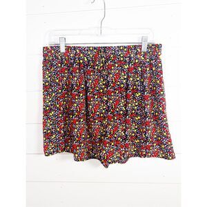 J. Crew Mercantile Women's Easy Pull On Floral Ditsy Shorts Red Navy Size Medium